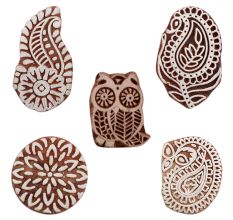 Set of 5 Piece New Mix Wooden Printing Blocks