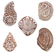 Set of 5 Piece New Mix Wooden Printing Blocks