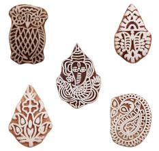 Set of 5 Piece New Mix Wooden Printing Blocks