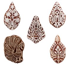 Set of 5 Piece New Mix Wooden Printing Blocks