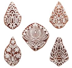Set of 5 Piece New Mix Wooden Printing Blocks