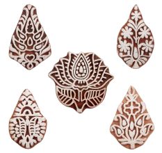 Set of 5 Piece New Mix Wooden Printing Blocks
