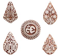 Set of 5 Piece New Mix Wooden Printing Blocks