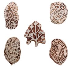 Set of 5 Piece New Mix Wooden Printing Blocks