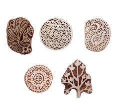 Set of 5 Piece New Mix Wooden Printing Blocks
