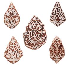 Set of 5 Piece New Mix Wooden Printing Blocks