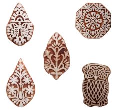Set of 5 Piece New Mix Wooden Printing Blocks