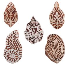 Set of 5 Piece New Mix Wooden Printing Blocks
