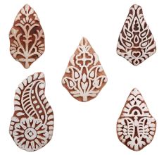 Set of 5 Piece New Mix Wooden Printing Blocks
