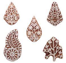 Set of 5 Piece New Mix Wooden Printing Blocks