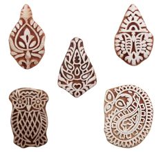 Set of 5 Piece New Mix Wooden Printing Blocks
