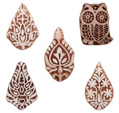 Set of 5 Piece New Mix Wooden Printing Blocks