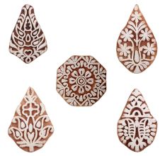 Set of 5 Piece New Mix Wooden Printing Blocks