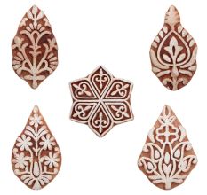 Set of 5 Piece New Mix Wooden Printing Blocks