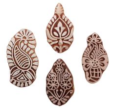 Set of 4 Piece New Mix Wooden Printing Blocks