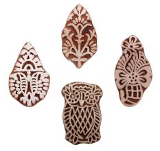 Set of 4 Piece New Mix Wooden Printing Blocks