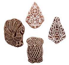 Set of 4 Piece New Mix Wooden Printing Blocks