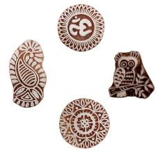 Set of 4 Piece New Mix Wooden Printing Blocks