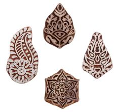 Set of 4 Piece New Mix Wooden Printing Blocks