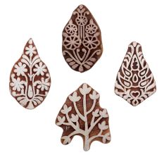 Set of 4 Piece New Mix Wooden Printing Blocks