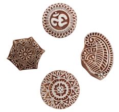 Set of 4 Piece New Mix Wooden Printing Blocks