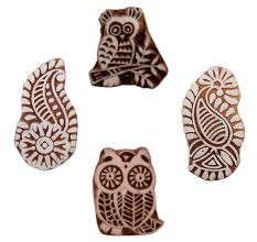 Set of 4 Piece New Mix Wooden Printing Blocks