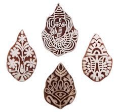 Set of 4 Piece New Mix Wooden Printing Blocks