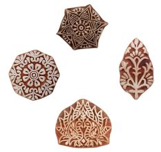 Set of 4 Piece New Mix Wooden Printing Blocks