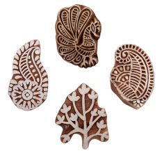 Set of 4 Piece New Mix Wooden Printing Blocks
