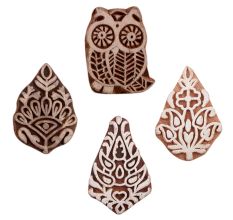 Set of 4 Piece New Mix Wooden Printing Blocks