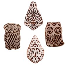 Set of 4 Piece New Mix Wooden Printing Blocks