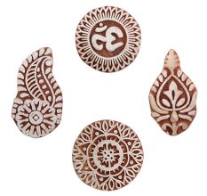Set of 4 Piece New Mix Wooden Printing Blocks