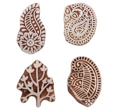 Set of 4 Piece New Mix Wooden Printing Blocks