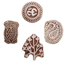 Set of 4 Piece New Mix Wooden Printing Blocks
