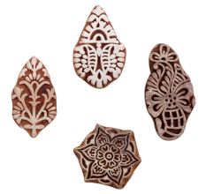 Set of 4 Piece New Mix Wooden Printing Blocks