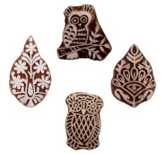Set of 4 Piece New Mix Wooden Printing Blocks