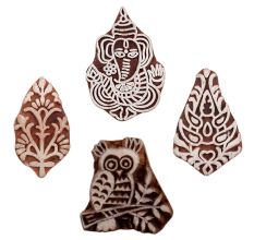 Set of 4 Piece New Mix Wooden Printing Blocks