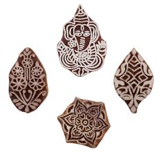 Set of 4 Piece New Mix Wooden Printing Blocks