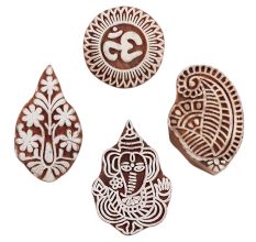 Set of 4 Piece New Mix Wooden Printing Blocks