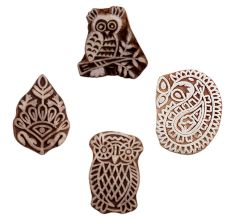 Set of 4 Piece New Mix Wooden Printing Blocks