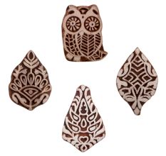 Set of 4 Piece New Mix Wooden Printing Blocks