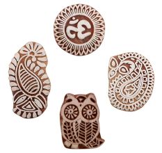 Set of 4 Piece New Mix Wooden Printing Blocks