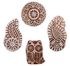 Set of 4 Piece New Mix Wooden Printing Blocks