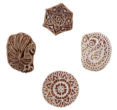 Set of 4 Piece New Mix Wooden Printing Blocks