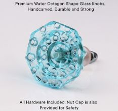 Water Octagon Shape Glass Cabinet Knobs Online