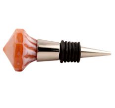 Old Pink Glass Top Wine Stopper