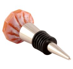 Old Pink Glass Top Wine Stopper