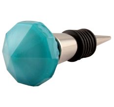 Turquoise Glass Top Wine Stopper