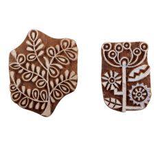 Set of 2 Piece New Mix Wooden Printing Blocks