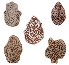 Set of 5 Piece New Mix Wooden Printing Blocks